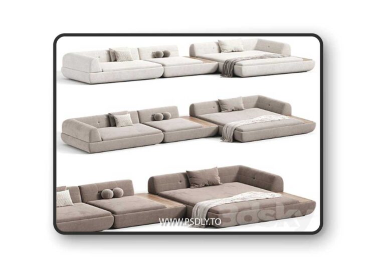 Supermoon Sofa by Minotti 3D Model