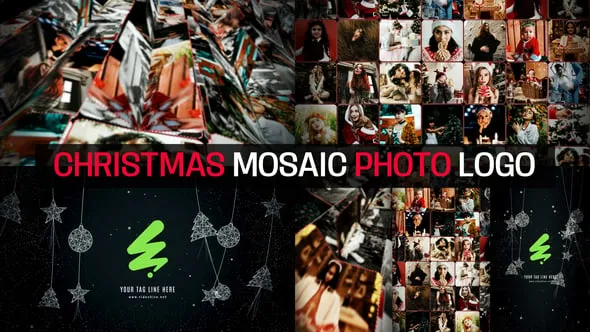Videohive Christmas Mosaic Photo Logo 55599851