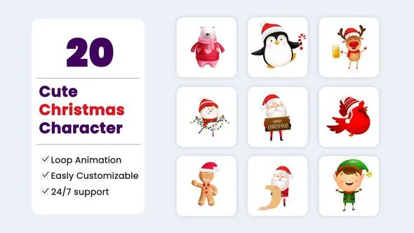 Videohive Cute Cartoon Christmas Character 55903582