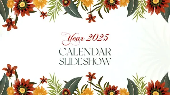 Videohive Elegant 2025 Floral Calendar Slideshow 55829979