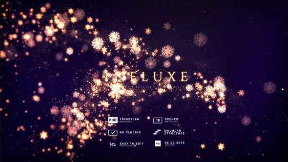 Videohive Golden Snowflakes Flow Titles 55831494
