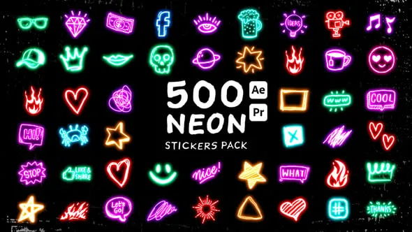 Videohive Neon Stickers Pack 55711102