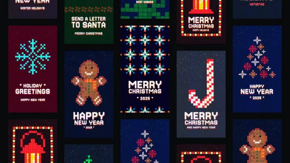 Videohive New Year Pixel Stories 55648011
