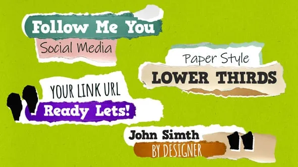 Videohive Paper Lower Thirds Titles 55623332