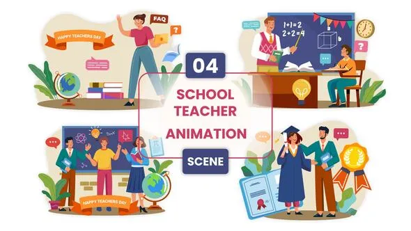 Videohive Teachers Day Animation Scene 55806988