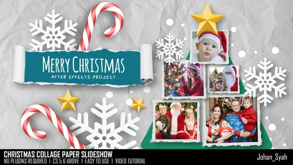 Videohive Christmas Collage Paper Slideshow 55835359