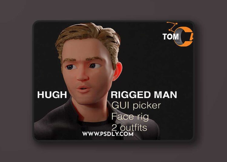 CgTrader - Hugh Rigged Man Character Low-poly 3D model