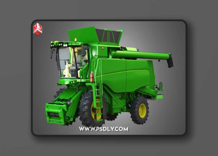 CgTrader - JD - T560 Harvester Combine - with Wheels 3D Model