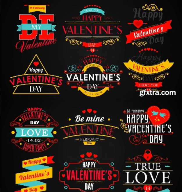 Videohive Happy Valentine's Day Badges Pack 10298813