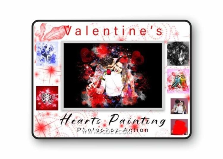 Valentine's Hearts Painting Ps Action