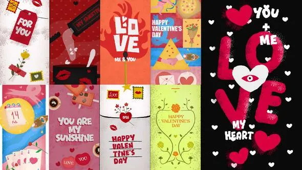 Videohive Valentine's Day Vertical Stories Package 56011675