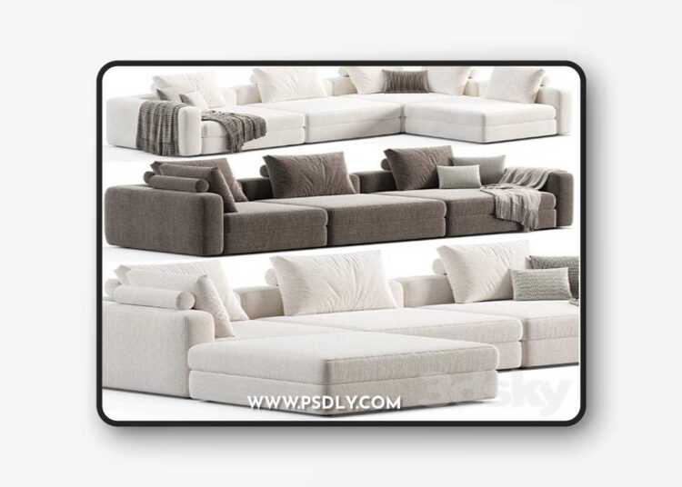 3dsky Pro - Soho Blanche Sofa 3D Model