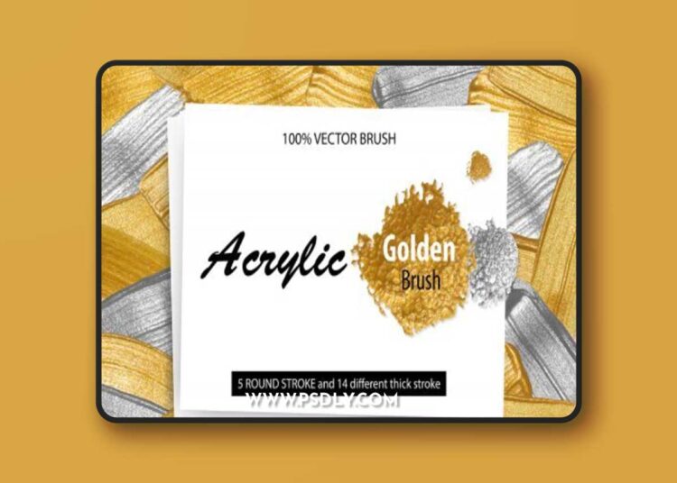 Acrylic metallic golder brush