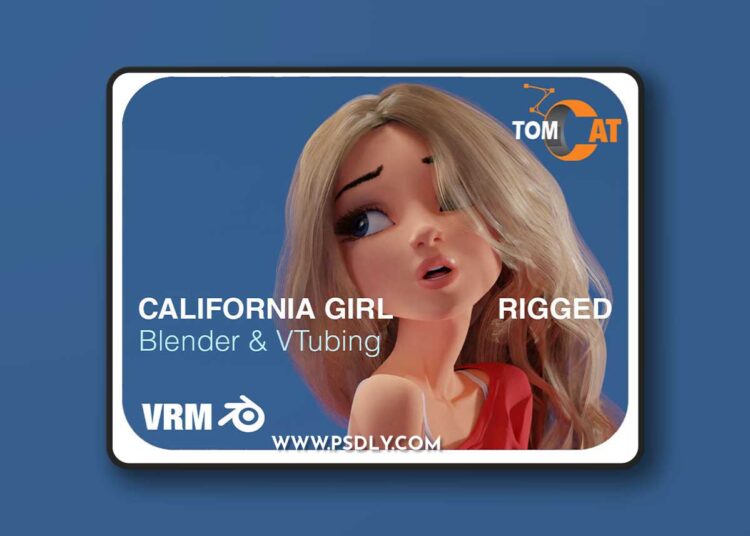 CgTrader - California Girl Rigged Character for Blender and Vtubing 3D model