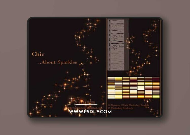 Chic Gold Sparkles - Photoshop Brushes and Gradients