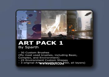 Gumroad - sparth - Art Pack 1 - Brushes and shapes for Photoshop