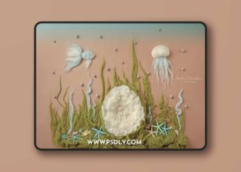 Sasha Chomakov - Newborn Digital backdrop - Sea