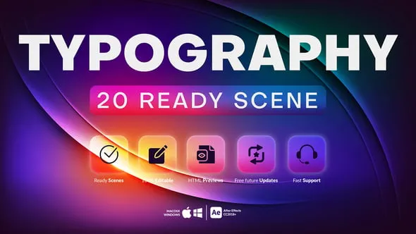 Videohive 20 Creative Typography Scenes 33534899