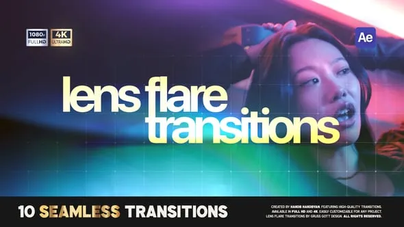 Videohive - Lens Flare Transitions - 56559599