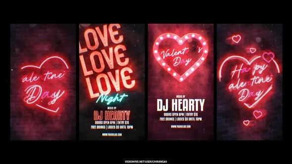 Videohive - Neon Valentine Stories - 56480588