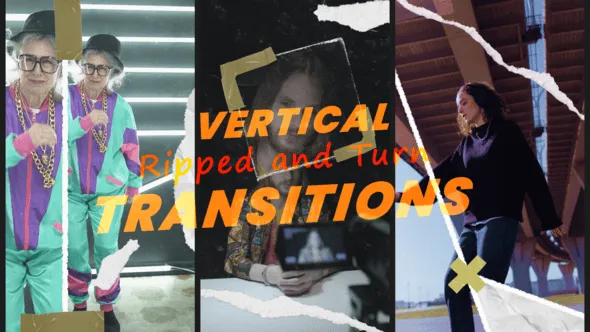 Videohive - Vertical Rip Paper Transitions - 56728907
