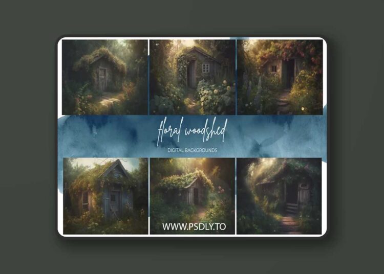 Finding North Education - Floral Woodshed Digital Backgrounds