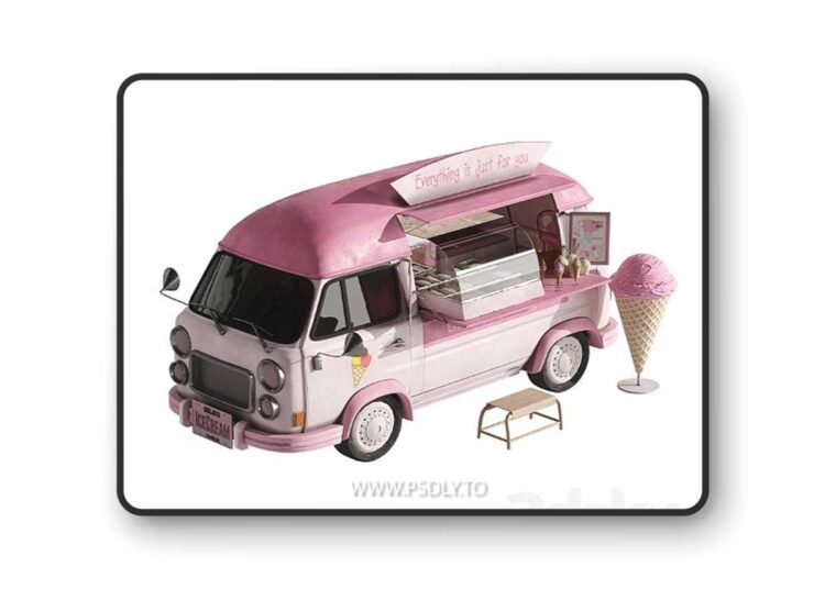Foodtruck ice cream set 2 3D Model
