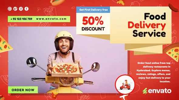 Videohive - Food Delivery Services Slideshow - 56363641