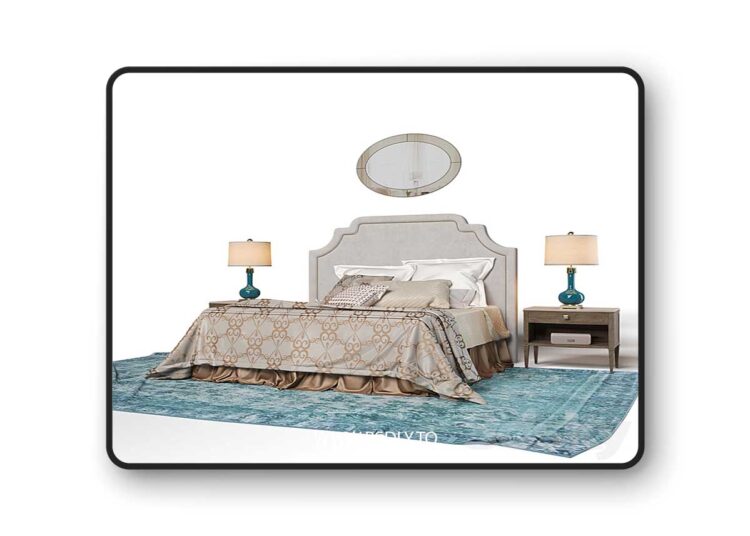 3dsky Pro - Bed with linens 3D Model