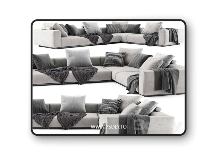 3dsky Pro - Flexform lario sofa 3D Model