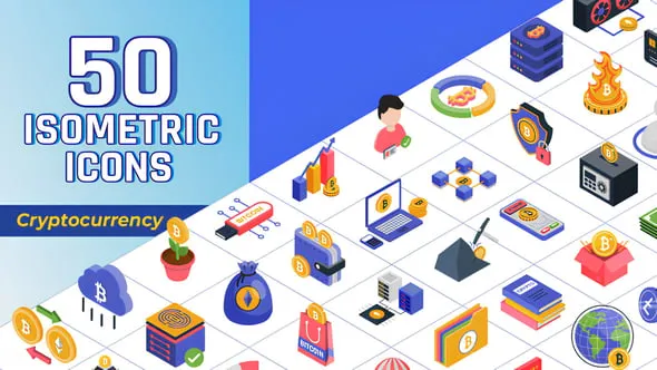 Videohive - Isometric Icons Crypto Currency - 57699165