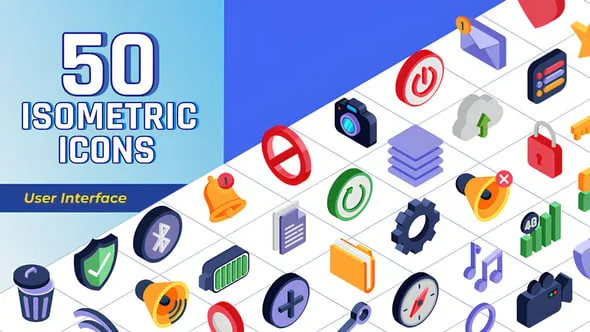 Videohive - Isometric Icons User Interface - 57685197