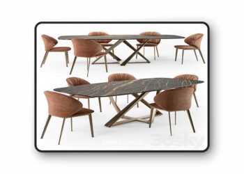 3dsky Pro - Bontempi Millennium table Drop chair