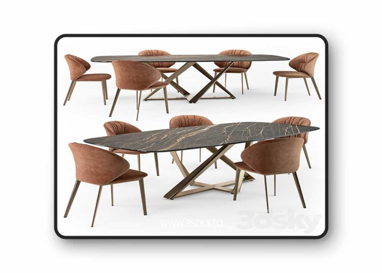 3dsky Pro - Bontempi Millennium table Drop chair