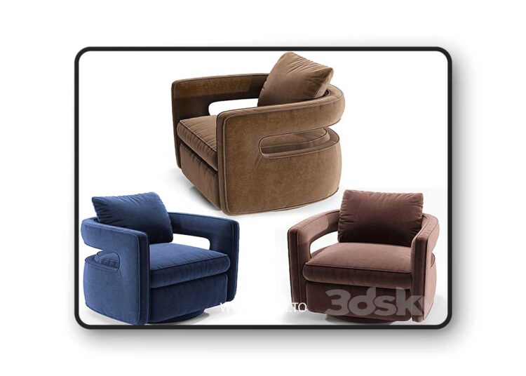 3dsky Pro - Kennedy Navy Swivel Chair
