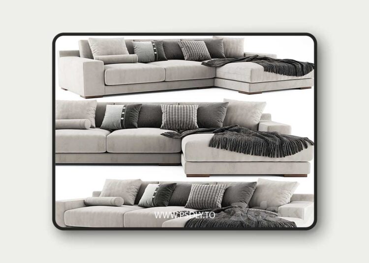 3dsky Pro - West Elm Dalton Chaise Longue