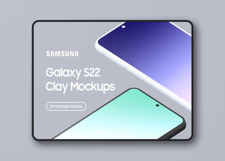 Asylab - Samsung Galaxy S22 - 20 Clay Mockups Scenes