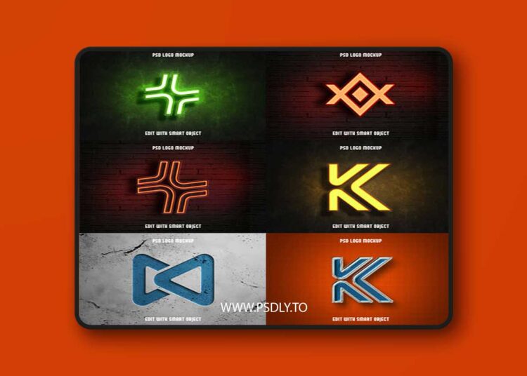 Best Modern 3D Logos on Wall - PSD Mockup Templates