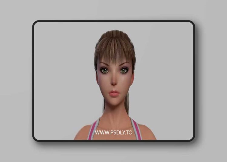 Cartoon Sport Woman Low-poly 3D Model