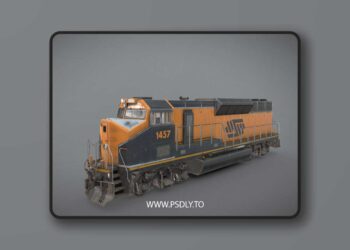 Diesel Locomotive Low-poly 3D Model