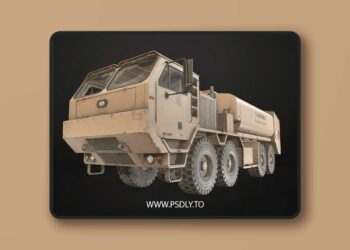 Heavy Military Truck V1 – Tanker Low-poly 3D Model