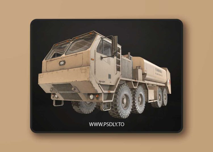 Heavy Military Truck V1 – Tanker Low-poly 3D Model