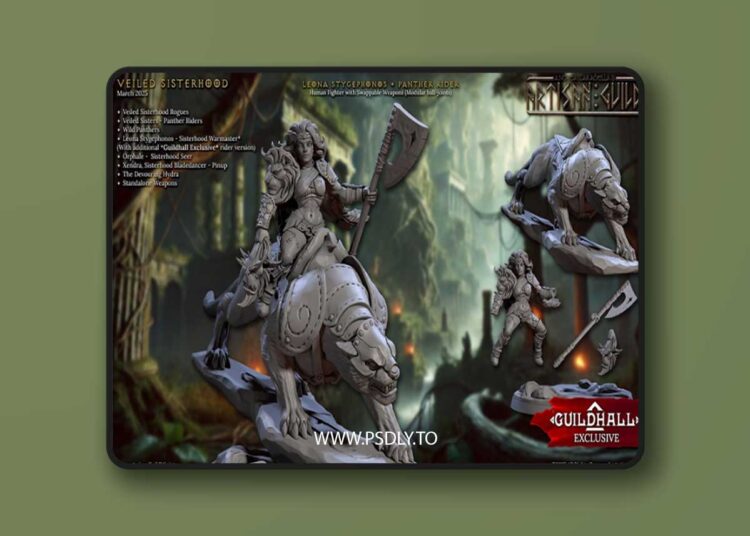 Leona Stygephonos – Panther Rider – 3D Print