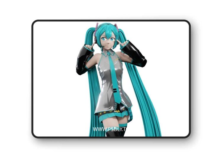 Miku V1 Low-poly 3D Model