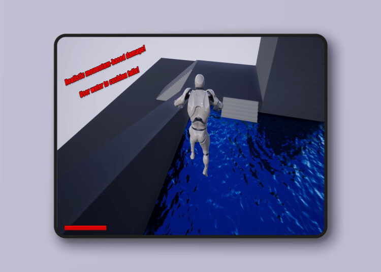 Newtonian Falling and Momentum Damage System