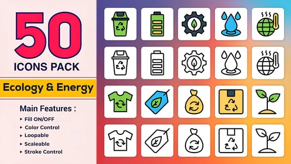 Videohive - Dual Icons Pack Ecology and Energy Icons - 57882462