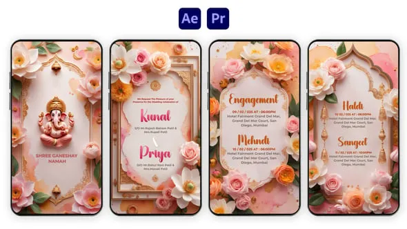 Videohive - Floral Elegance Wedding Invitation Instagram Story - 57092546