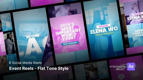 Videohive - Social Media Reels - Event Reels Flat Tone Style After Effects Template - 57967708