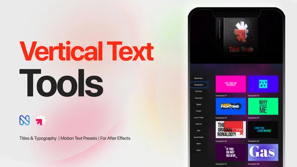 Videohive - Vertical Text Tools - Titles, Typography, Reels, Call Outs - 58055756