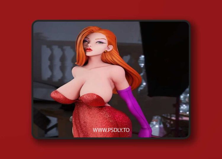 3dMomoji – Jessica Rabbit – 3D Print Model STL